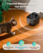 oneisall 2.2L kabelloser Katzenbrunnen – 20dB ultraleise mit Bewegungsmelder & 45 Tage Akkulaufzeit – Bild 8