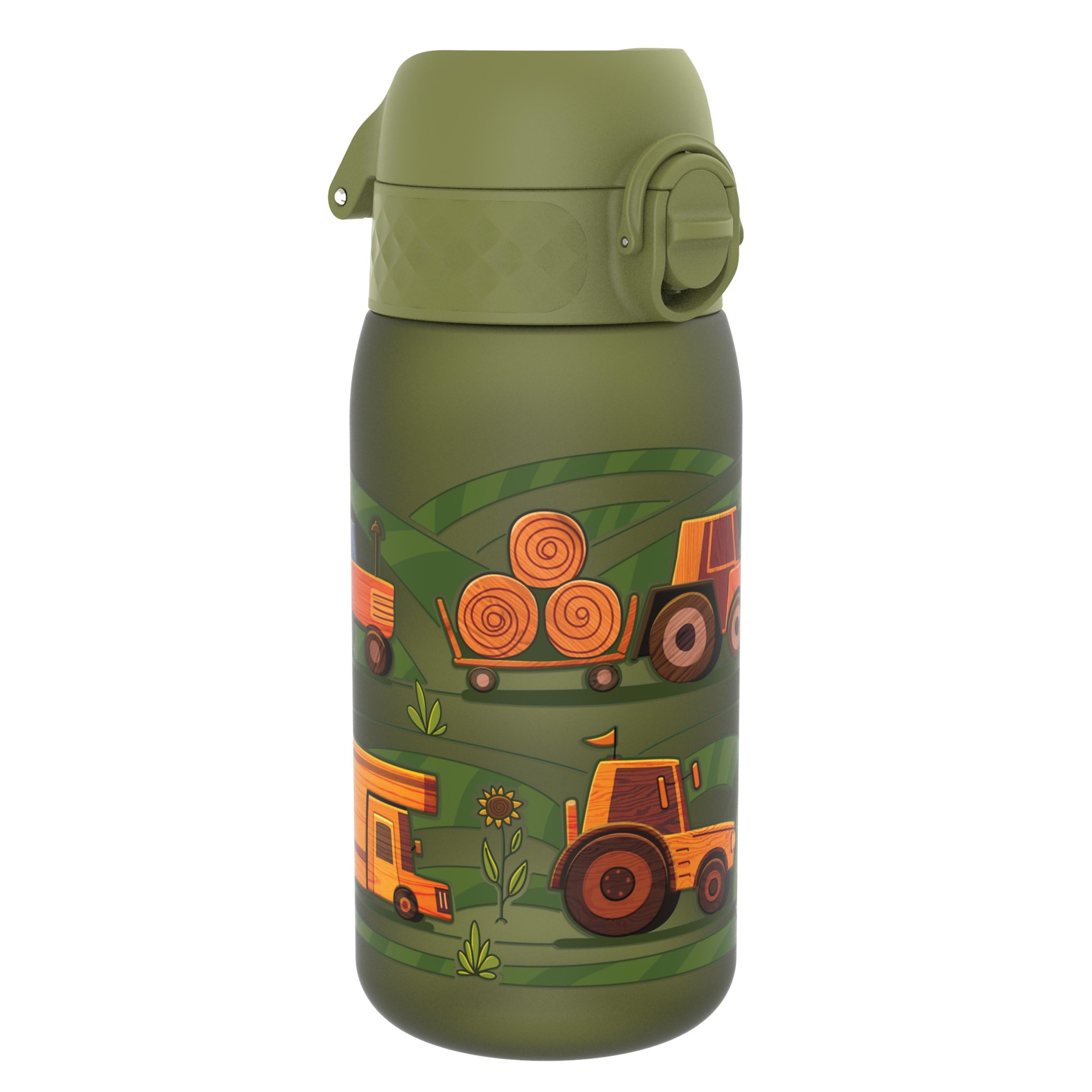 ion8 Kinder Trinkflasche 350ml – Auslaufsicher mit Einhandöffnung für unterwegs
