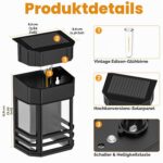 btfarm 4er-Set Solar-Wandleuchten mit 3-Stufen-Helligkeit – IP65 Warmweiß für Garten & Terrasse – Bild 5