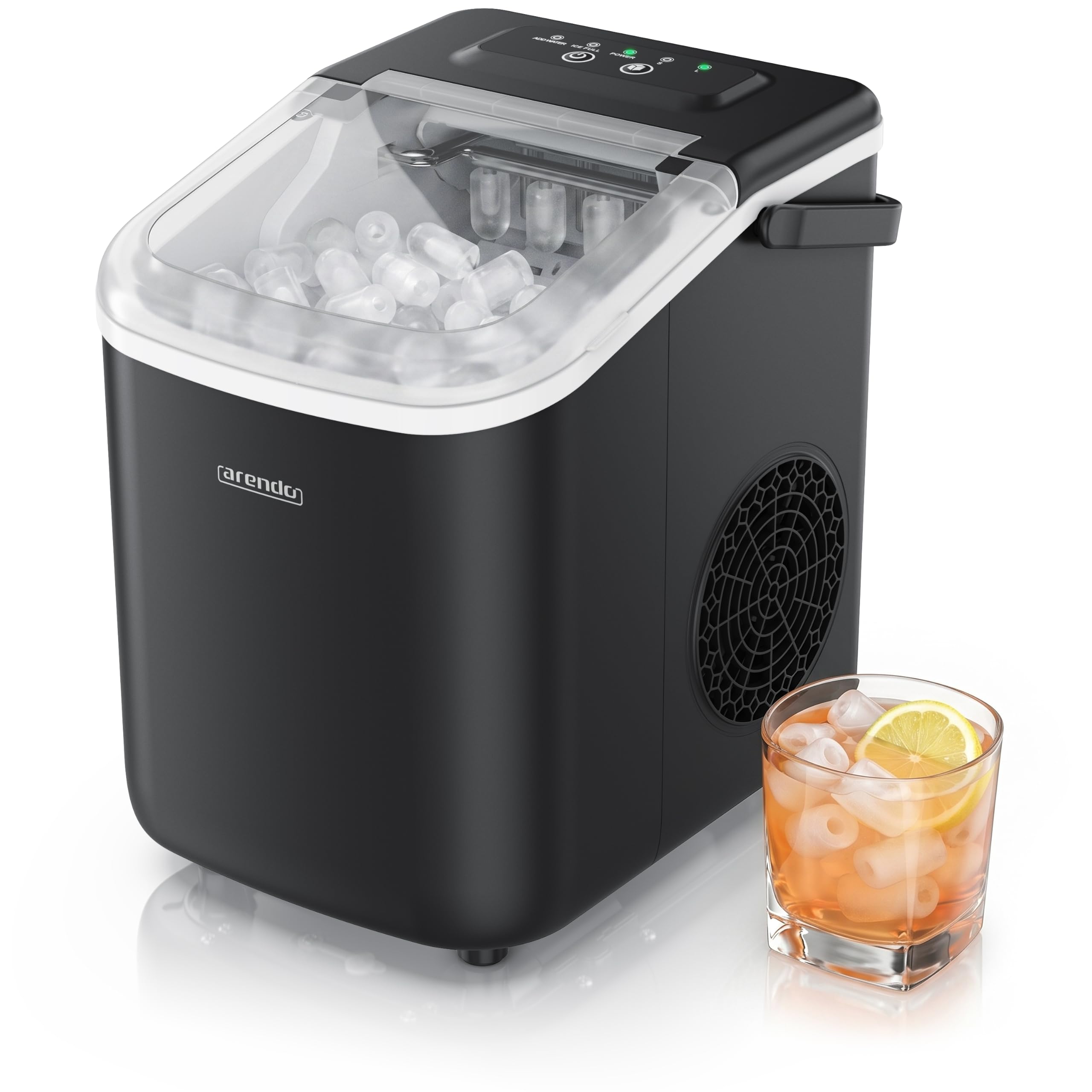 Arendo Eiswürfelmaschine – 12 kg Eis täglich mit 2 Würfelgrossen & Langzeitkühlung