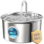 2.6L Katzenbrunnen Edelstahl – Automatischer Trinkbrunnen mit 4-Schicht Filtersystem & leiser Pumpe