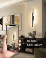 Oraymin LED Wandleuchte 12W, 40cm – Modernes Liniendesign mit 3000K Warmweiss für Schlafzimmer & Wohnzimmer – Bild 3