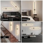 ZMH LED Wandlampe 60cm Schwarz – 3000K Warmweiss Up-Down Flurlampe für Innen – Bild 7