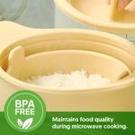 Firgi Mikrowellen-Reiskocher Low Carb 2-3 Tassen – Platin-Silikon Reiskocher Cremeweiss – Bild 7