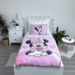 Minnie Powder Pink Babybettwäsche 100x135 cm – Wendbar aus Naturbaumwolle für Mädchen – Bild 2