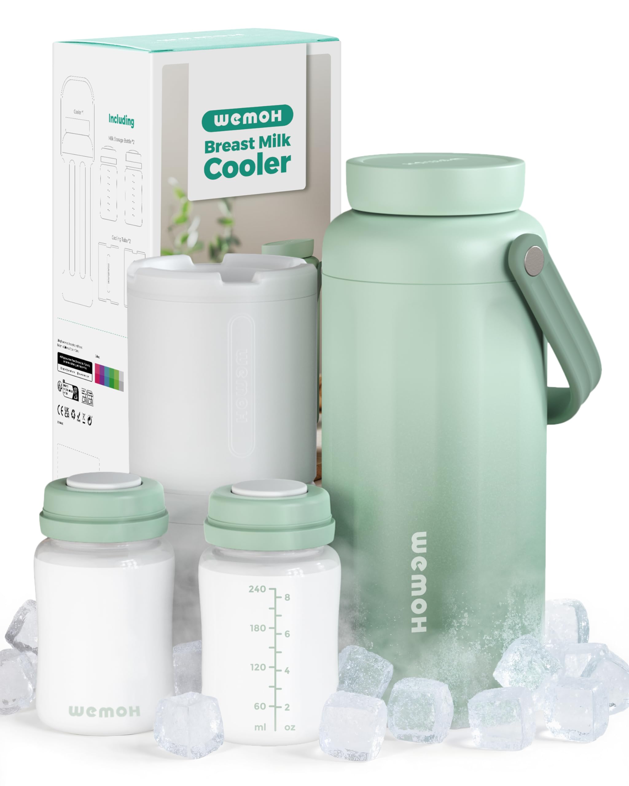 WEMOH Muttermilch-Kühlflasche 532 ml – 12h Kühlung, TSA-zugelassen, BPA-frei