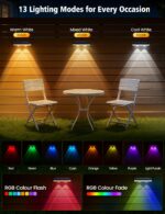VIIIVA 6er Set Solar Wandleuchten RGB – 13 Lichtmodi, IP65 wasserdicht für Garten & Terrasse – Bild 4