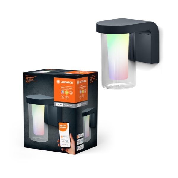 LEDVANCE SMART+ WiFi Cascade 18cm RGBW Wandleuchte – Dimmbare Außenbeleuchtung mit Sprachsteuerung