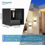 Kingwei 4er Set LED Wandleuchten Aussen 12W – IP65 Wandlampen mit verstellbarem Abstrahlwinkel – Bild 2