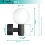 Oktaplex Bola LED Außenlampe mit Bewegungsmelder – 1600 lm, IP65, 360° Ausleuchtung – Bild 5