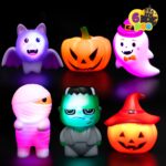JOYIN 6er Set LED Badespielzeug Halloween – Leuchtendes Badewannenspielzeug für Kinder