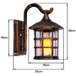 SUZNIU Vintage Wandleuchte Aussen Braun – IP44 Aluminium Aussenlampe E27 für Garten & Terrasse – Bild 8