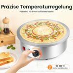 Jolre Crêpes-Maschine 3000 W – Gastronomie-Gusseisenplatte 45 cm, 50–300 °C – Bild 4