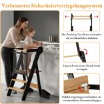 COSYLAND Lernturm ab 1 Jahr – Höhenverstellbar, klappbar & sicher aus Bambus – Bild 6