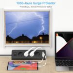 SUDEERY 4-Fach Ecksteckdose mit USB-C PD 20W & USB-A – Flachstecker 8 in 1 mit 2M Kabel – Bild 6