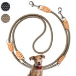 LeileiPaws 3 m Verstellbare Multifunktions-Hundeleine aus Nylon & Leder – Führleine für alle Hunderassen