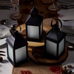 Lights4fun 3er Set LED Laternen Schwarz mit Flammeneffekt & Timer – Wetterfeste Gartendeko – Bild 4