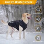 Aisuowa Hundewintermantel wasserdicht mit Fleece – Wärmeschutz für kleine bis grosse Hunde – Bild 2