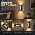 KuflooQ 2er Set LED Wandleuchte mit Bewegungsmelder & Fernbedienung – Dimmbar USB-Aufladbar – Bild 6