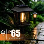 Beuaati Solar Wegeleuchten 4er-Set – Vintage Gartenleuchten Warmweiss IP44 – Bild 3