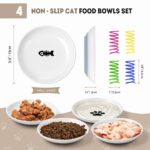 YEAHGO Keramik Katzennapf-Set 4er – Rutschfest & Flach für Nass- & Trockenfutter – Bild 2