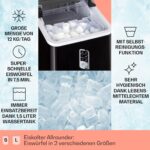 Klarstein Eiswürfelmaschine 1,5L – Schnelle Eisherstellung 12kg/24h mit Selbstreinigung – Bild 3
