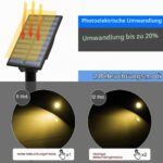 T-SUN Solar-Gartenstrahler 2in1 mit 3m Kabel – IP65 Solarleuchte Warmweiss für Garten – Bild 3