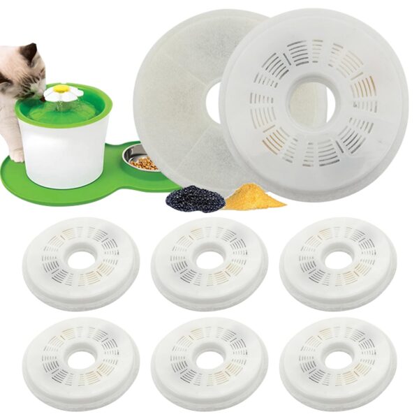 8er Set Katzenbrunnen Filter – Ersatzfilter für 3L Haustier Trinkbrunnen