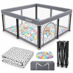 Faltbarer Baby Laufstall 127x127 cm mit Matte – Sicherer Playpen für drinnen & draußen