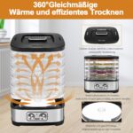YASHE Dörrautomat GGJ-261A mit 5 Tabletts – 35-70°C Temperaturregelung für gesunde Snacks – Bild 4