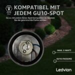 Ledvion LED Erdspiessstrahler Aluminium IP65 – Gartenbeleuchtung mit 2m Kabel & GU10 – Bild 6