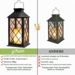 Yowin Solarlaterne 35cm 2er Set – Flammeneffekt LED mit Glasgehäuse für Garten & Balkon – Bild 7