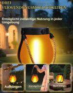 OKESYO Solar Laterne mit Flammeneffekt – 2er Set Campinglampe für Garten & Terrasse – Bild 6