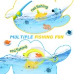 twoonto Magnetisches Angelspiel Badespielzeug – 6-teiliges Aufziehbares Schwimmset für Kleinkinder – Bild 8
