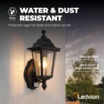 Ledvion Classic Vela Außenlampe mit Bewegungssensor – IP44 Wandleuchte E27 Schwarz – Bild 7