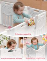 Dripex Laufstall Baby 150×150 cm mit Tür & Spielzeugboard – Faltbarer Playpen aus Kunststoff – Bild 9