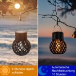Hqynss 8er Solar-Hängeleuchten mit Flammeneffekt – IP65 Gartenleuchten für Aussen – Bild 2