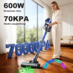 Hearten Akku Staubsauger 70000 Pa mit 600W Motor – 65 Min Laufzeit für Tierhaare & Hartböden – Bild 2
