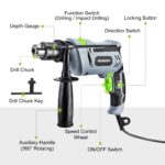 WORKPRO Schlagbohrmaschine 850W – 2in1 Hammer & Bohrer mit 360° Griff & Zubehör – Bild 3