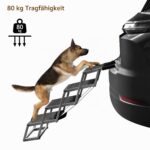 QWORK Klappbare Hundetreppe 64 cm mit 4 Stufen – Rutschfeste Einstiegshilfe bis 80 kg – Bild 2