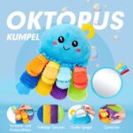 hahaland Oktopus Sensorik Spielzeug 2 in 1 mit Beissring – Montessori Greifling ab 0 Monaten – Bild 3