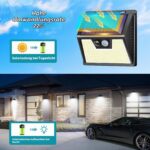 kolpop 6er Set Solarleuchten mit Bewegungsmelder – 140 LED IP65 für Garten & Terrasse – Bild 2