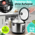 ProfiCook PC RK 1285 Reiskocher 3kg – 2-in-1 Rice Cooker mit Dampfgarer – Bild 2
