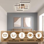 CBJKTX LED Deckenleuchte 24W Schwarz-Holz 3000K Warmweiss – Modern Design für alle Räume – Bild 3