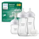 Philips AVENT Geschenkset Babyflaschen Glas – Natural Response für 0–6 Monate