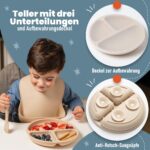 RebelEver Kindergeschirr-Set aus Silikon mit Transporttasche – Komplettes Essenlern-Set ab 1 Jahr – Bild 2