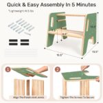 WINGYZ Tritthocker Kinder 2 Stufen aus Holz – Sicherer Kinderhocker mit verstellbarer Höhe – Bild 2