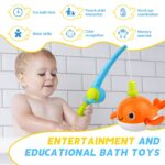 twoonto Magnetisches Angelspiel Badespielzeug – 6-teiliges Aufziehbares Schwimmset für Kleinkinder – Bild 5
