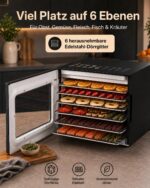 JUMMICO Dörrautomat mit 6 Edelstahl-Tabletts & 10 Programme – Temperatur 35–75 °C – Bild 3
