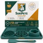 SuriPets Schleckmatte mit Napf – LFGB Silikon Lick Mat mit Saugnäpfen für Hunde & Katzen
